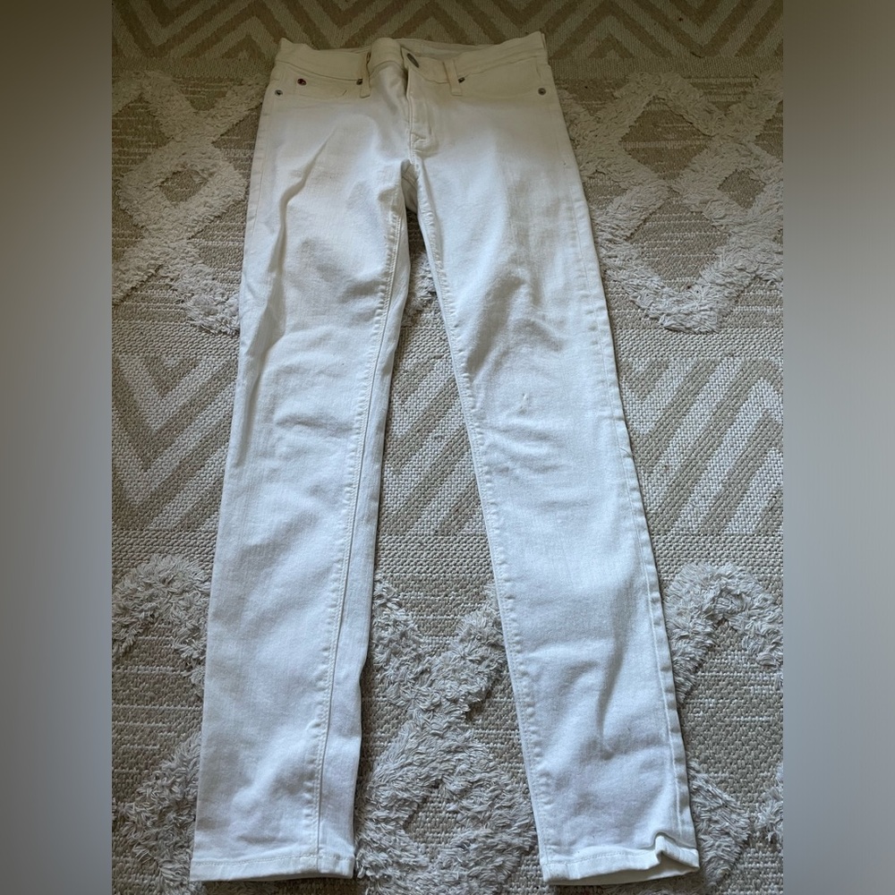 Hudson white ankle jeans